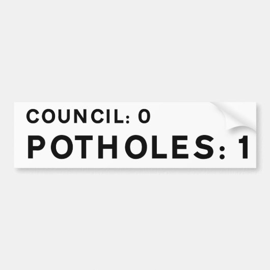 Leuke bumpersticker over kuilen: Gemeente 0, Kuile (Voorkant)
