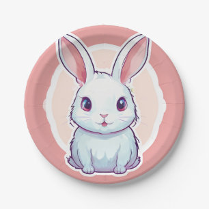 Leuke Bunny afbeelding wegwerp bord