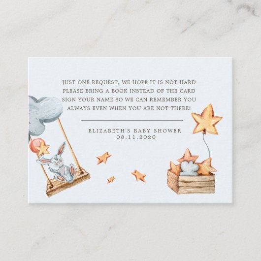 Leuke Bunny Clouds Baby shower Behuizing Kaart (Voorkant)