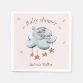 Leuke Bunny Clouds en Stars Baby shower servetten (Voorkant)