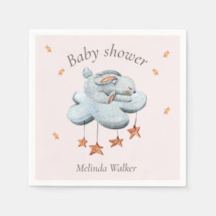 Leuke Bunny Clouds en Stars Baby shower servetten