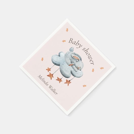 Leuke Bunny Clouds en Stars Baby shower servetten (Hoek)
