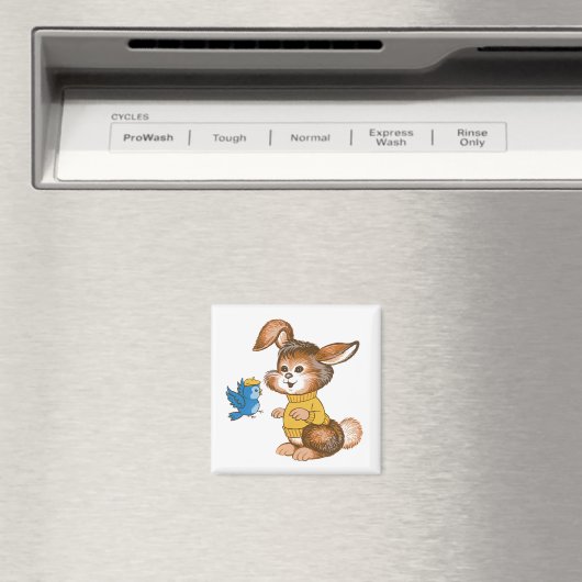Leuke Bunny en Bluebird Magnet (Insitu (Vaatwasser))