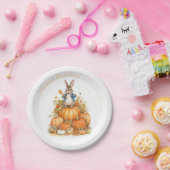 Leuke Bunny en pompoenen Herfst Verjaardag Papieren Bordje (Feest)