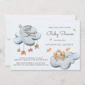 Leuke Bunny In The Clouds Baby shower Invitation (Voorkant)