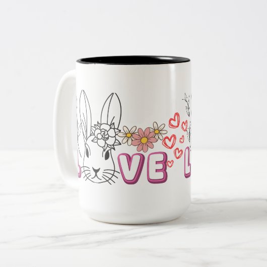 Leuke bunny love mok (Voorkant links)