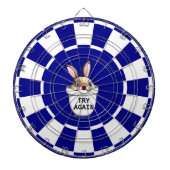 Leuke Bunny op Navy Blue en White Dart Board Dartbord (Voorkant)
