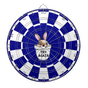 Leuke Bunny op Navy Blue en White Dart Board Dartbord