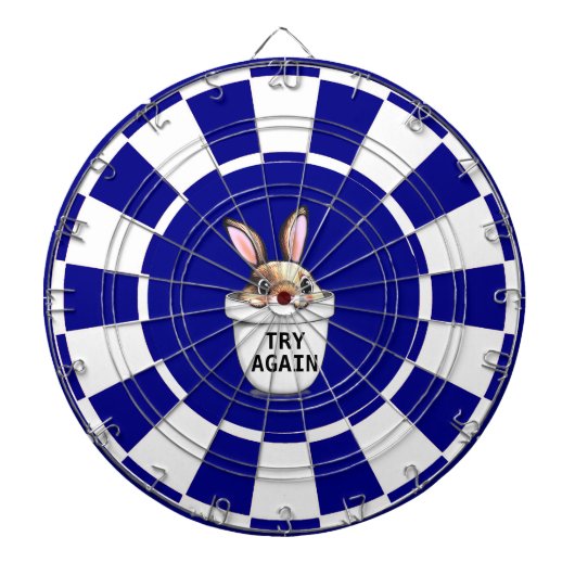 Leuke Bunny op Navy Blue en White Dart Board Dartbord (Voorkant)