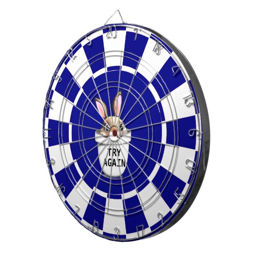 Leuke Bunny op Navy Blue en White Dart Board Dartbord (Voorkant Rechts)