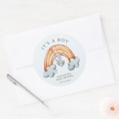 Leuke Bunny Rainbow Het is een Boy Sticker (Envelop)