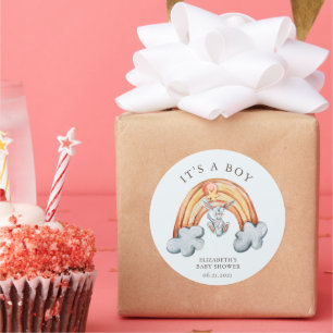 Leuke Bunny Rainbow Het is een Boy Sticker