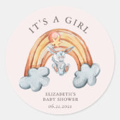 Leuke Bunny Rainbow Het is een Boy Sticker (Voorkant)