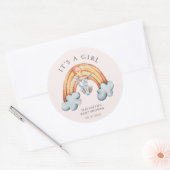 Leuke Bunny Rainbow Het is een Boy Sticker (Envelop)