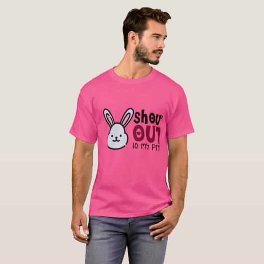 Leuke Bunny Shout Out Unisex T-shirt, Pasen Gift, T-shirt (Voorkant volledig)