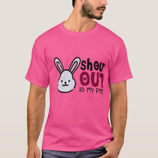 Leuke Bunny Shout Out Unisex T-shirt, Pasen Gift, T-shirt (Voorkant)