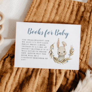 Leuke Bunny Woodland Blue Baby shower Boekaanvraag Informatiekaartje