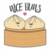 Leuke Buns Cheeky Chat Up Dumplings Eten Pun Sticker (Voorkant)