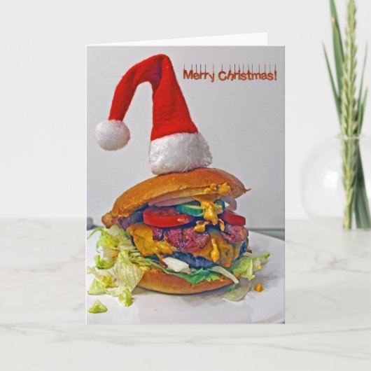 Leuke Burger Lovers kerst Kaart! Feestdagen Kaart (Voorkant)
