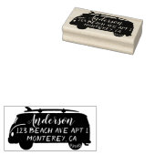 Leuke bus met surfboard adresstempel rubberstempel (Gestempeld)