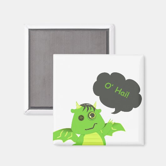 Leuke Button Eyed Zombie Dragon Magneet (Voorkant / Achterkant)