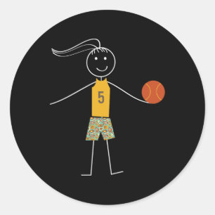 Leuke Bysketbyll Meisjes Bysketbyll Speler Ronde Sticker
