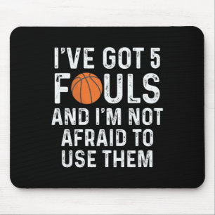 Leuke Bysketbyll Speler Hoops 5 Fouls Muismat