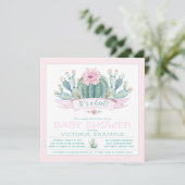 Leuke Cactus Baby Shower Uitnodigingen (Staand voorkant)