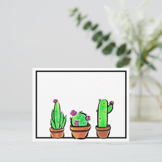 Leuke Cactus cactussen vetplanten Briefkaart (Staand voorkant)