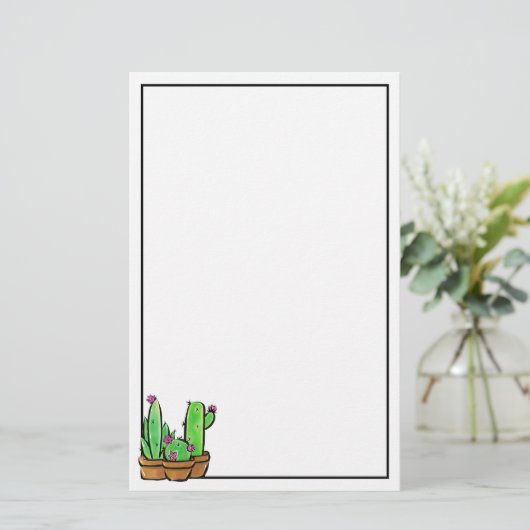 Leuke Cactus cactussen vetplanten Briefpapier (Staand voorkant)