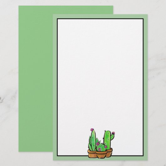 Leuke Cactus cactussen vetplanten Briefpapier (Voorkant / Achterkant)