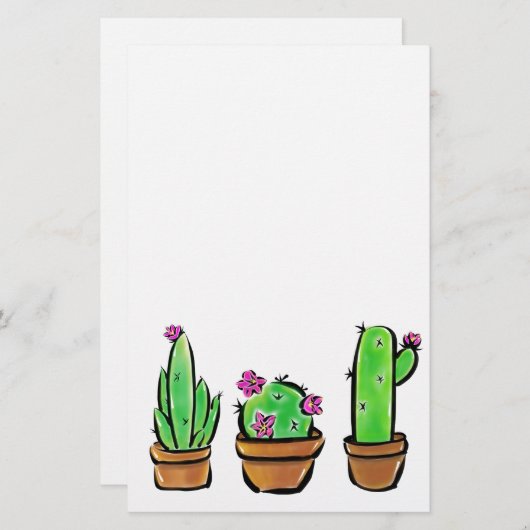 Leuke Cactus cactussen vetplanten Briefpapier (Voorkant / Achterkant)