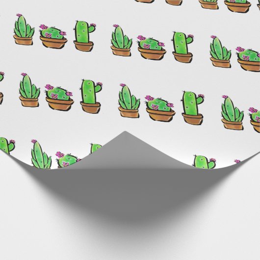 Leuke Cactus cactussen vetplanten Cadeaupapier (Hoek)