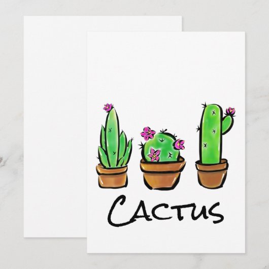 Leuke Cactus cactussen vetplanten Kaart (Voorkant / Achterkant)