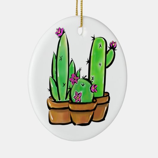 Leuke Cactus cactussen vetplanten Keramisch Ornament (Rechts)