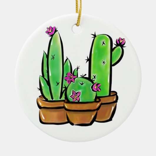 Leuke Cactus cactussen vetplanten Keramisch Ornament (Voorkant)