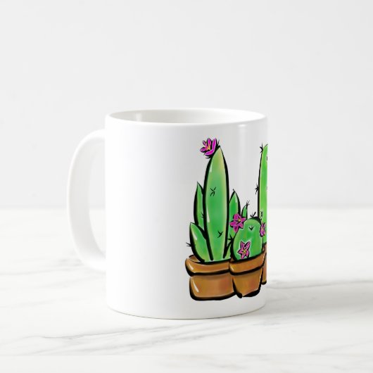 Leuke Cactus cactussen vetplanten Koffiemok (Voorkant links)