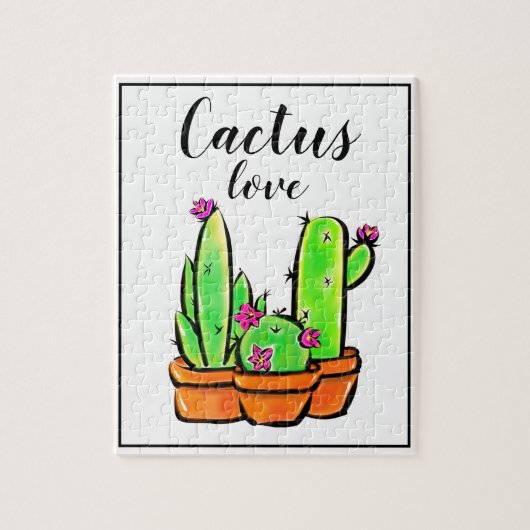 Leuke Cactus cactussen vetplanten Legpuzzel (Verticaal)