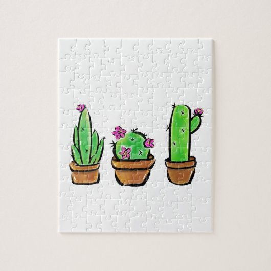 Leuke Cactus cactussen vetplanten Legpuzzel (Verticaal)