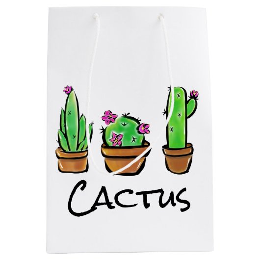 Leuke Cactus cactussen vetplanten Medium Cadeauzakje (Voorkant)