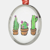 Leuke Cactus cactussen vetplanten Metalen Ornament (Links)