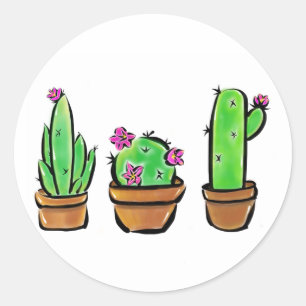 Leuke Cactus cactussen vetplanten Ronde Sticker