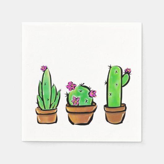 Leuke Cactus cactussen vetplanten Servet (Voorkant)