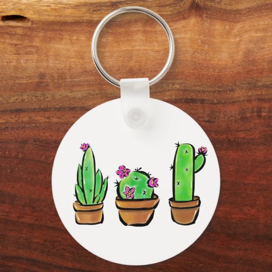 Leuke Cactus cactussen vetplanten Sleutelhanger (Voorkant)