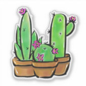 Leuke Cactus cactussen vetplanten Sticker (Voorkant)