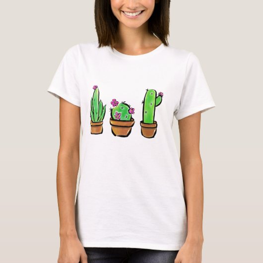 Leuke Cactus cactussen vetplanten T-shirt (Voorkant)
