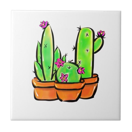 Leuke Cactus cactussen vetplanten Tegeltje (Voorkant)