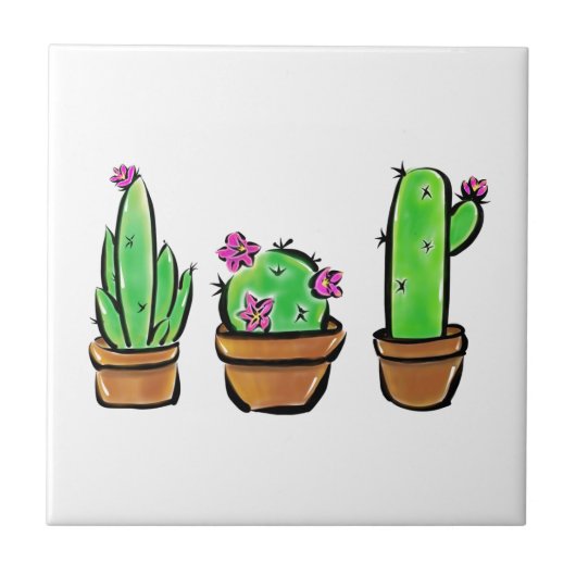 Leuke Cactus cactussen vetplanten Tegeltje (Voorkant)