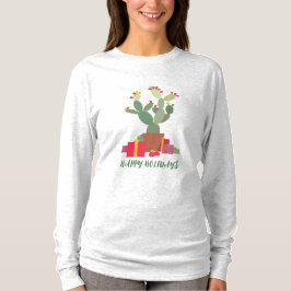 Leuke cactus feestdagen Groeten T-shirt