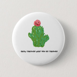 Leuke Cactus Knop – Inspirerende Spreuk Ronde Button 5,7 Cm